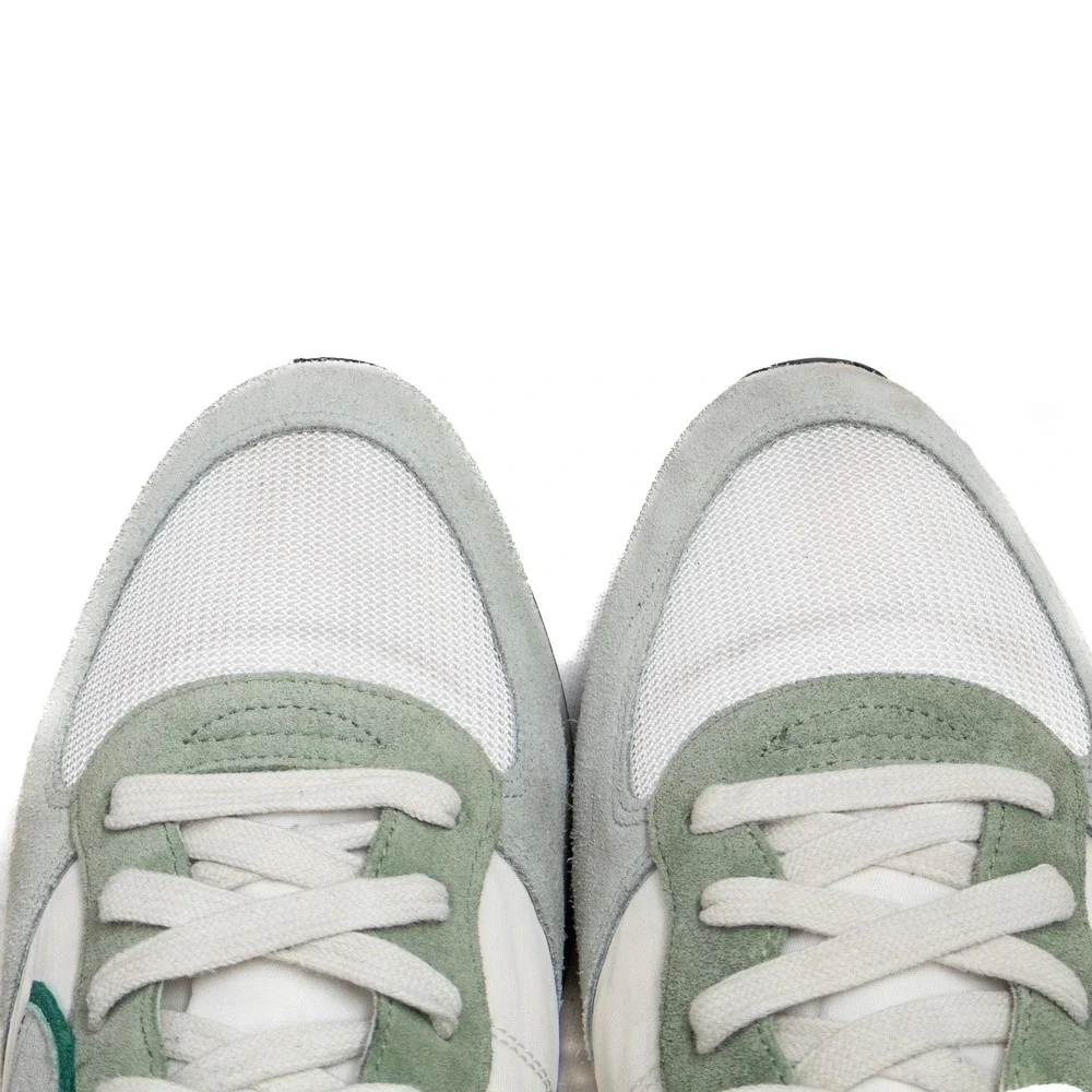 Philippe Model Tropez Tzlu‎ W111 White-Green Canvas Suede